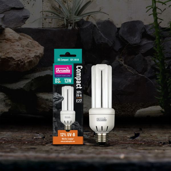 13W UVB 5.0 Reptile UV Lamp E27 Base, Energy Saving Tortoise Snake