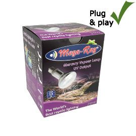 Warmtelamp met UVB kopen voor reptielen? Mega-Ray Basking Lamp D3 UV 70W - Mini | 130070 | 4050644602173