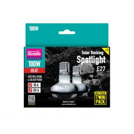 Basking Solar Spot lamp 100 Watt, Twin pack