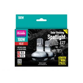 Basking Solar Spot lamp 100 Watt, Twin pack