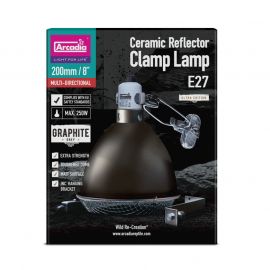 Arcadia Reptile Ceramic reflector clamp lamp Graphite Grey Large kopen? | RARMG160X |  5060127656721