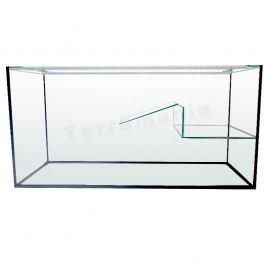 Schildpaddenbak of schildpadden aquarium met vast zandeiland, 100x50x60 cm,